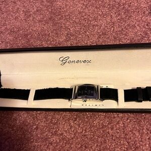 Black Leather Women's Watch